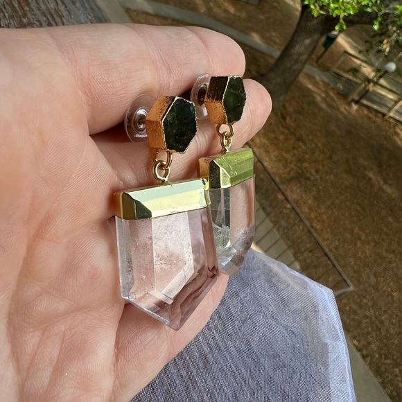 Quartz Point Statement Earrings - New - Picture 11 of 16
